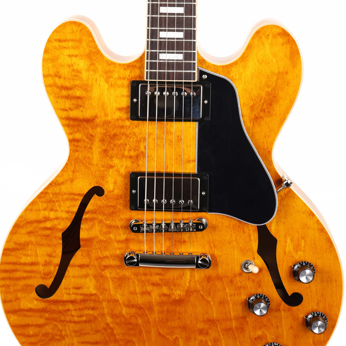 Gibson ES-335 Figured Custom Color Guitar Honey Amber — 4
