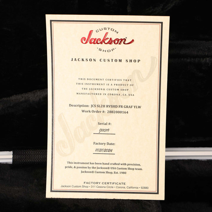 Jackson Custom Shop SL2H Reverse Headstock Graffiti Yellow