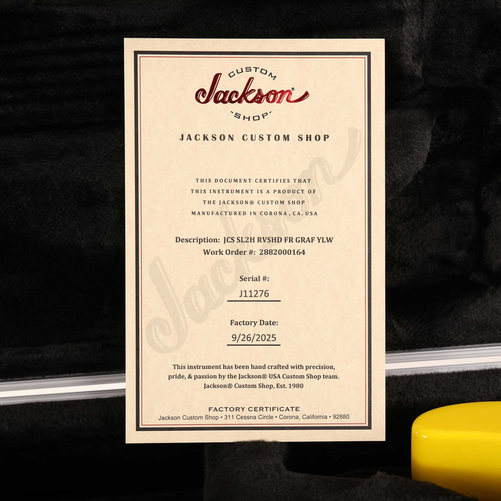 Jackson Custom Shop SL2H Reverse Headstock Graffiti Yellow