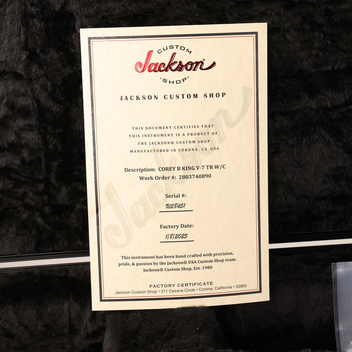 Jackson USA Signature Corey Beaulieu King V Transparent Red Burst