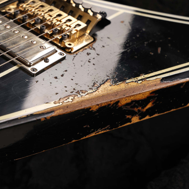 Jackson Custom Shop RR Rhoads Nitro Relic Black with Vintage White Pinstripes
