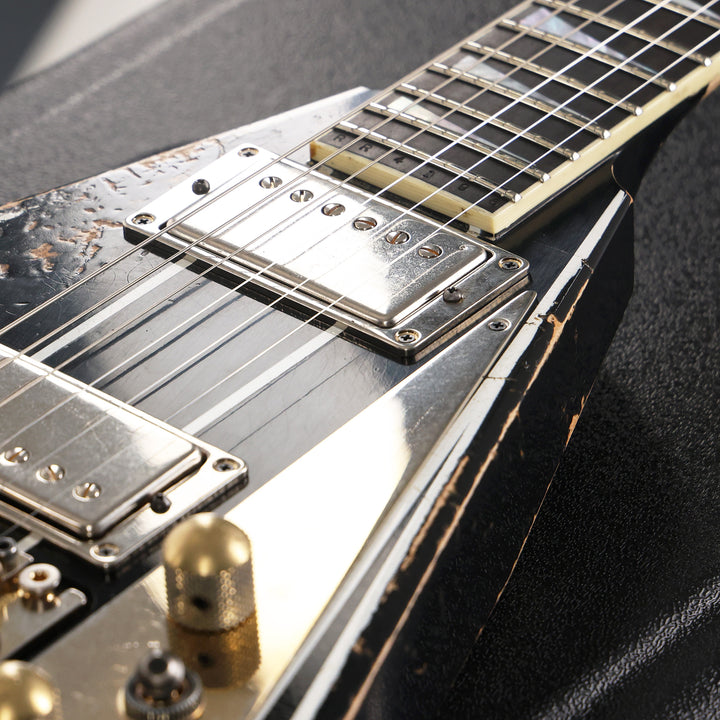 Jackson Custom Shop RR Rhoads Nitro Relic Black with Vintage White Pinstripes