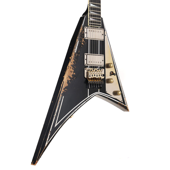 Jackson Custom Shop RR Rhoads Nitro Relic Black with Vintage White Pinstripes