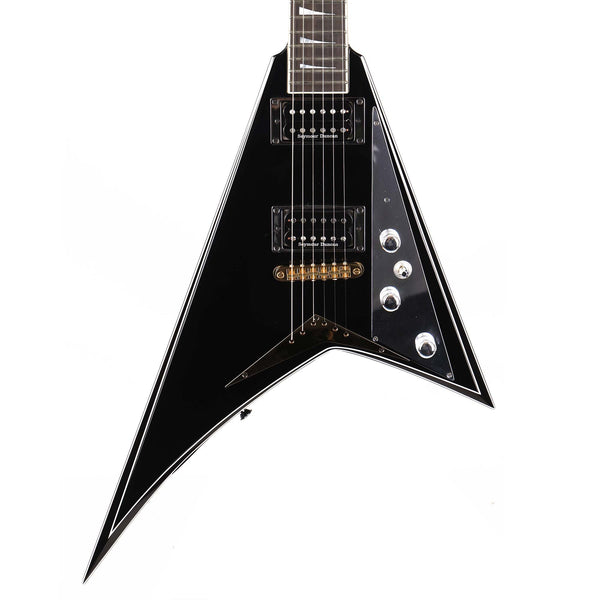 Jackson Custom Shop Rhoads RR-VS Fixed Bridge Black with Snow White Pinstripes 2-Tone Hardware