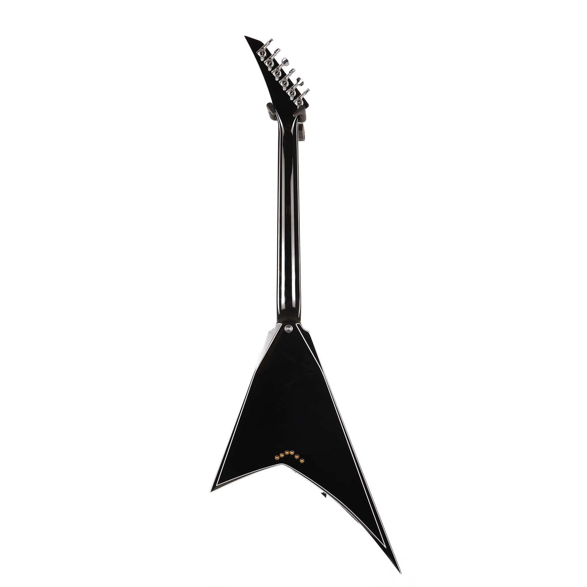 Jackson Custom Shop Rhoads RR-VS Fixed Bridge Black with Snow White Pinstripes 2-Tone Hardware — 3