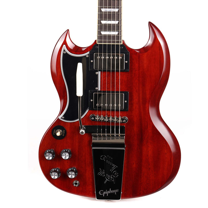 Epiphone Inspired by Gibson Custom 1964 SG Standard with Maestro Vibrola Left-Handed Cherry Red