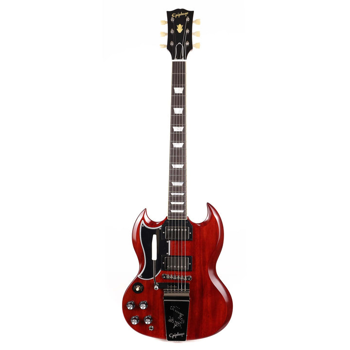 Epiphone Inspired by Gibson Custom 1964 SG Standard with Maestro Vibrola Left-Handed Cherry Red
