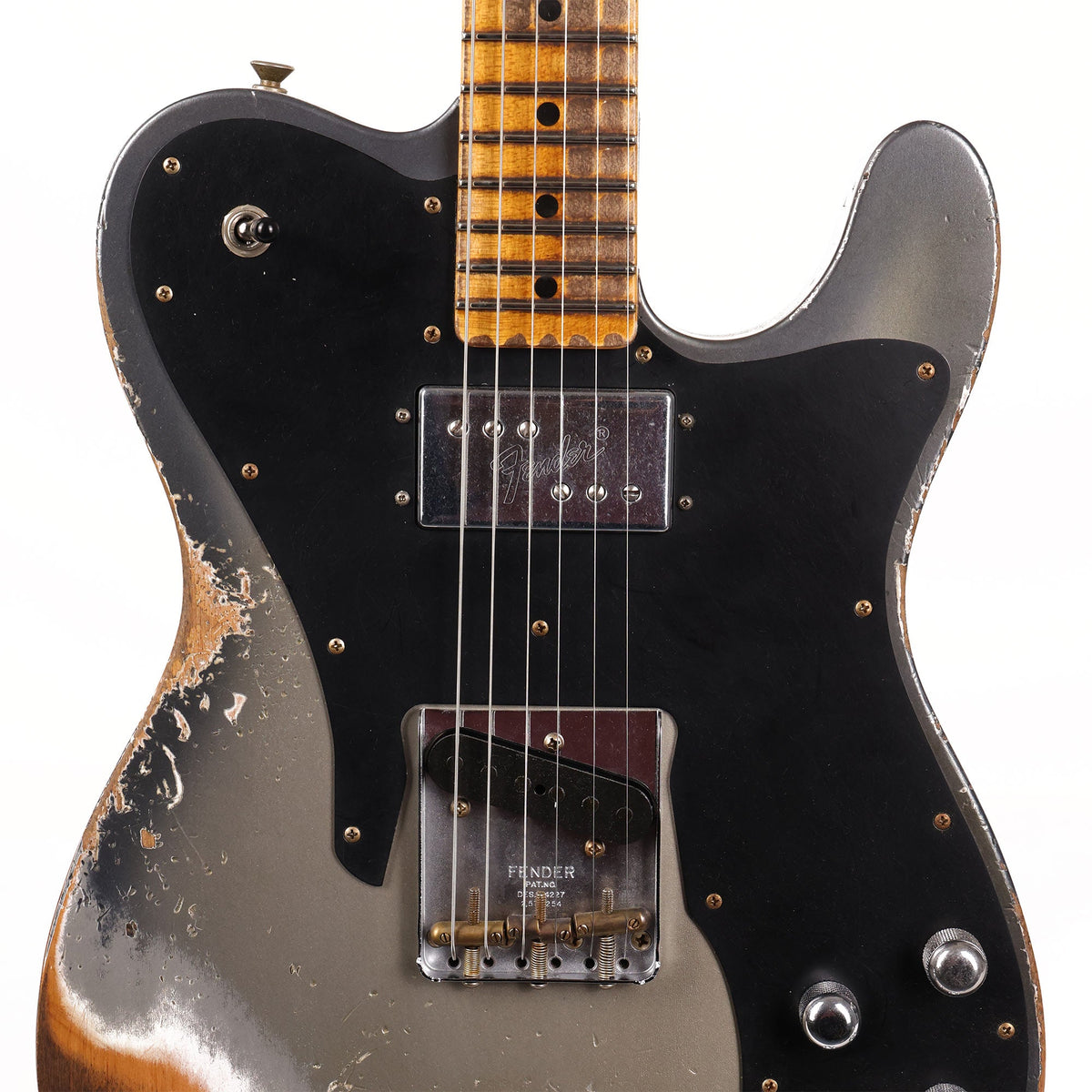 Fender Custom Shop Limited Edition Telecaster Custom Super Heavy Relic Aged Charcoal Frost Metallic Burst — 4