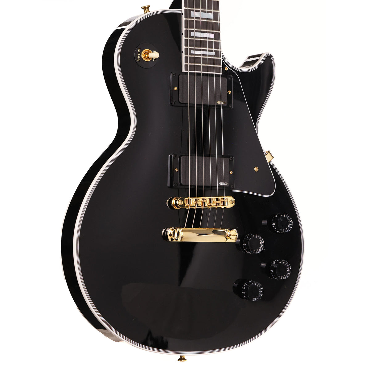 Gibson Custom Shop Les Paul Custom Made 2 Measure Ebony with EMGs — 1