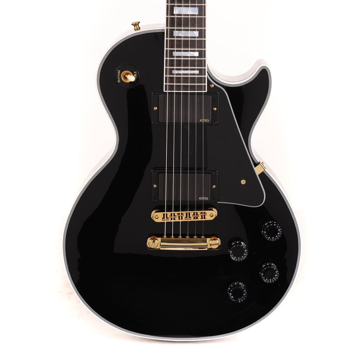 Gibson Custom Shop Les Paul Custom Made 2 Measure Ebony with EMGs — 2