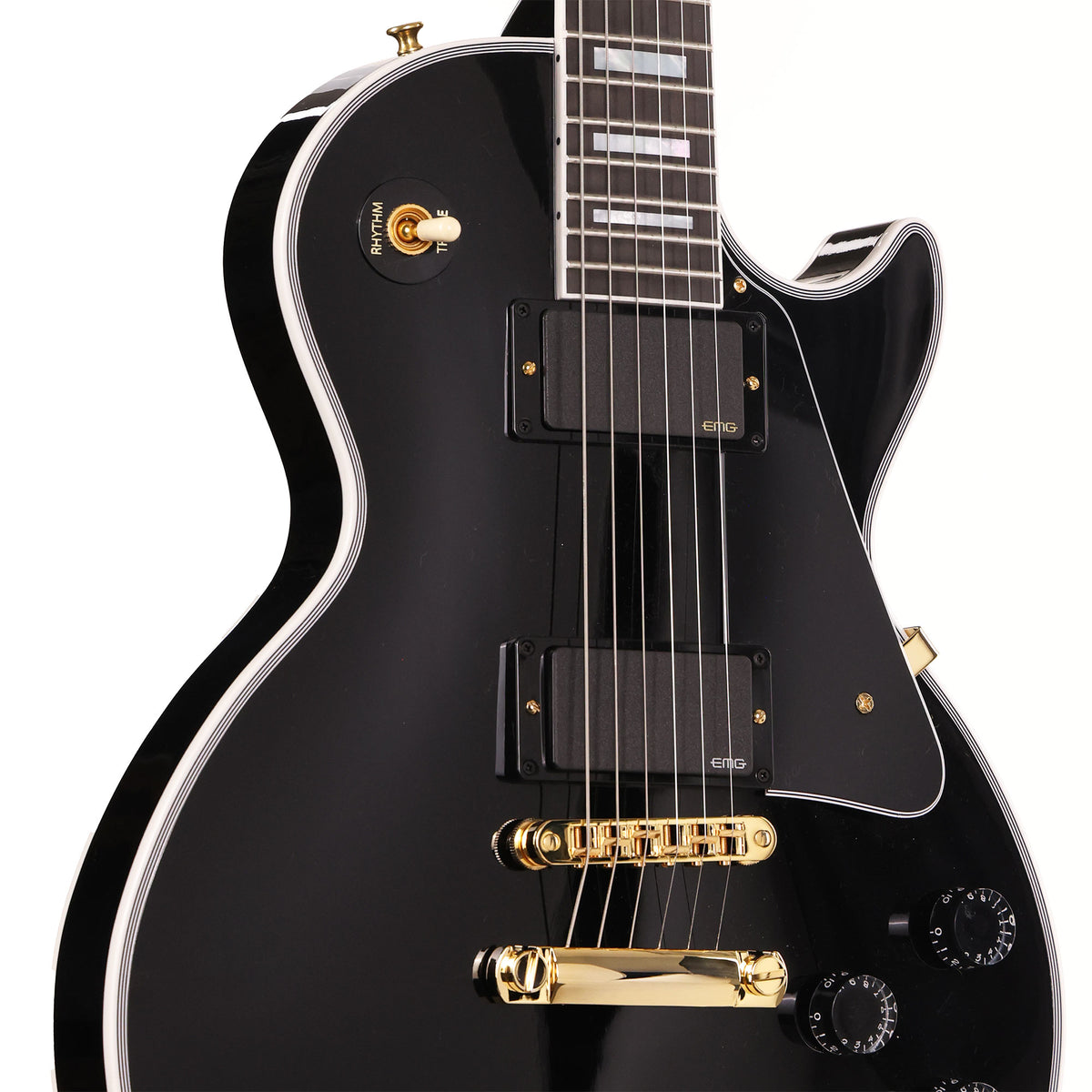Gibson Custom Shop Les Paul Custom Made 2 Measure Ebony with EMGs — 5