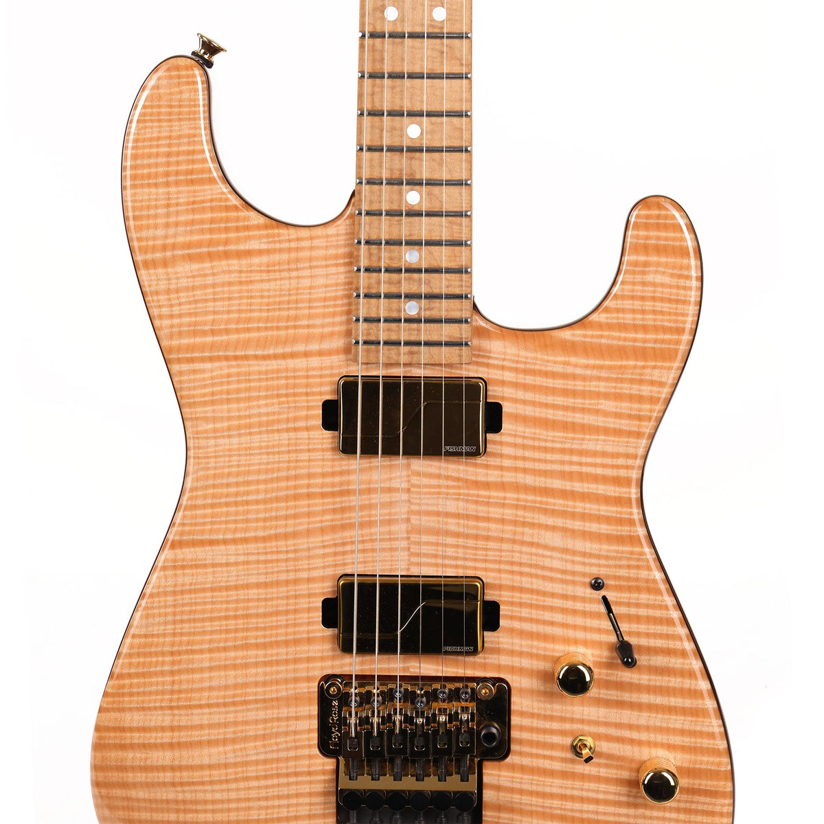 Charvel Custom Shop San Dimas Flame Maple and Roasted Ash Transparent Natural — 4