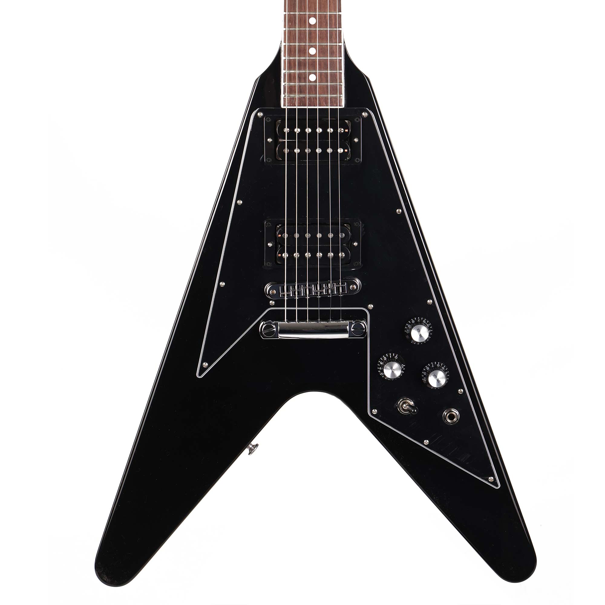 Gibson 70s Flying V Electric Guitar Ebony | The Music Zoo