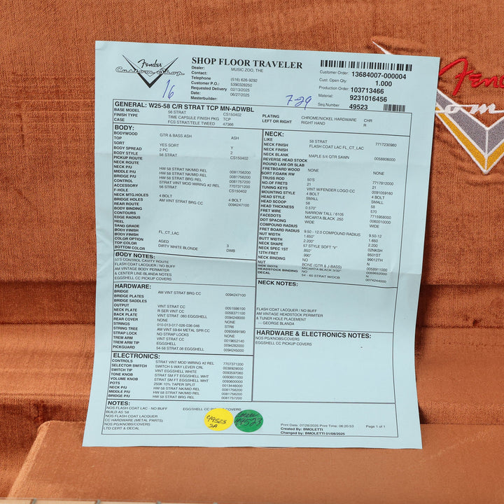 Fender Custom Shop Limited Edition Compound Radius 1958 Stratocaster Aged Dirty White Blonde