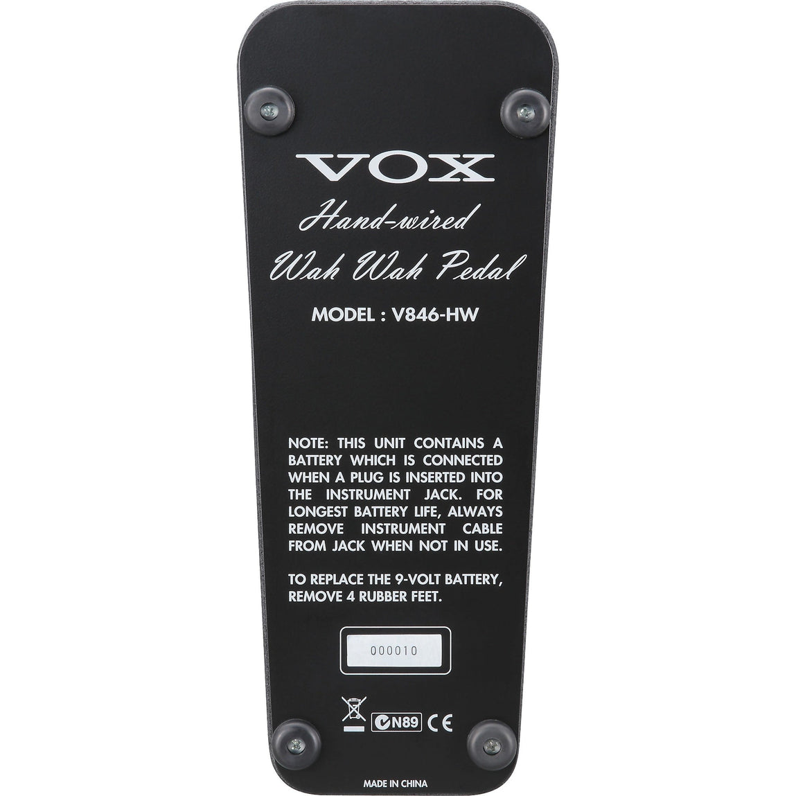 VOX V846-HW Handwired Wah Effect Pedal | The Music Zoo