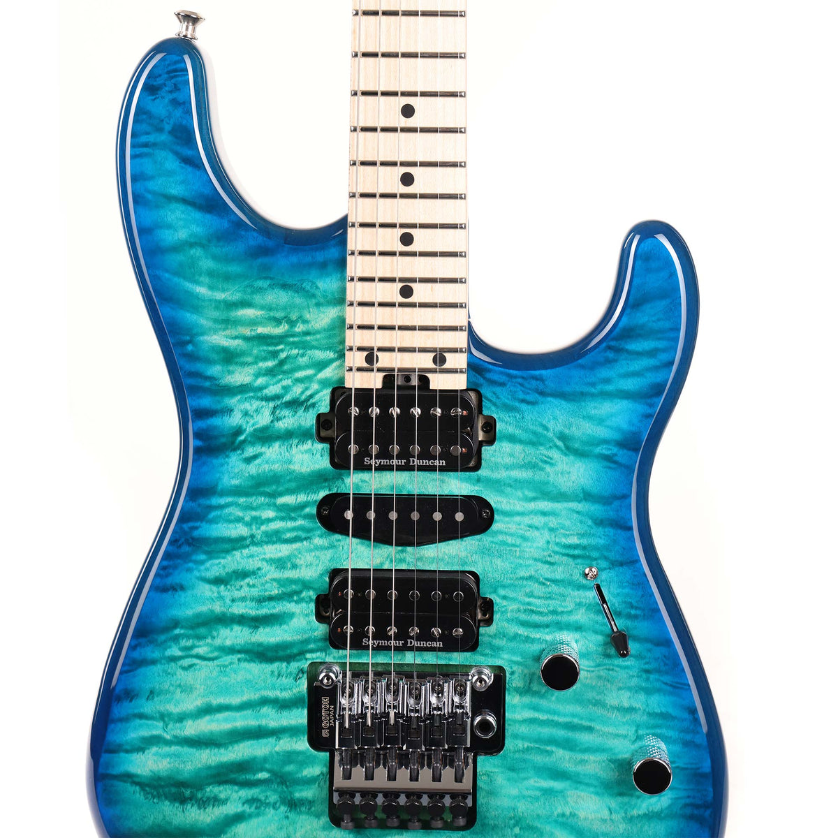 Charvel MJ San Dimas Style 1 HSH FR M QM Caribbean Burst — 4