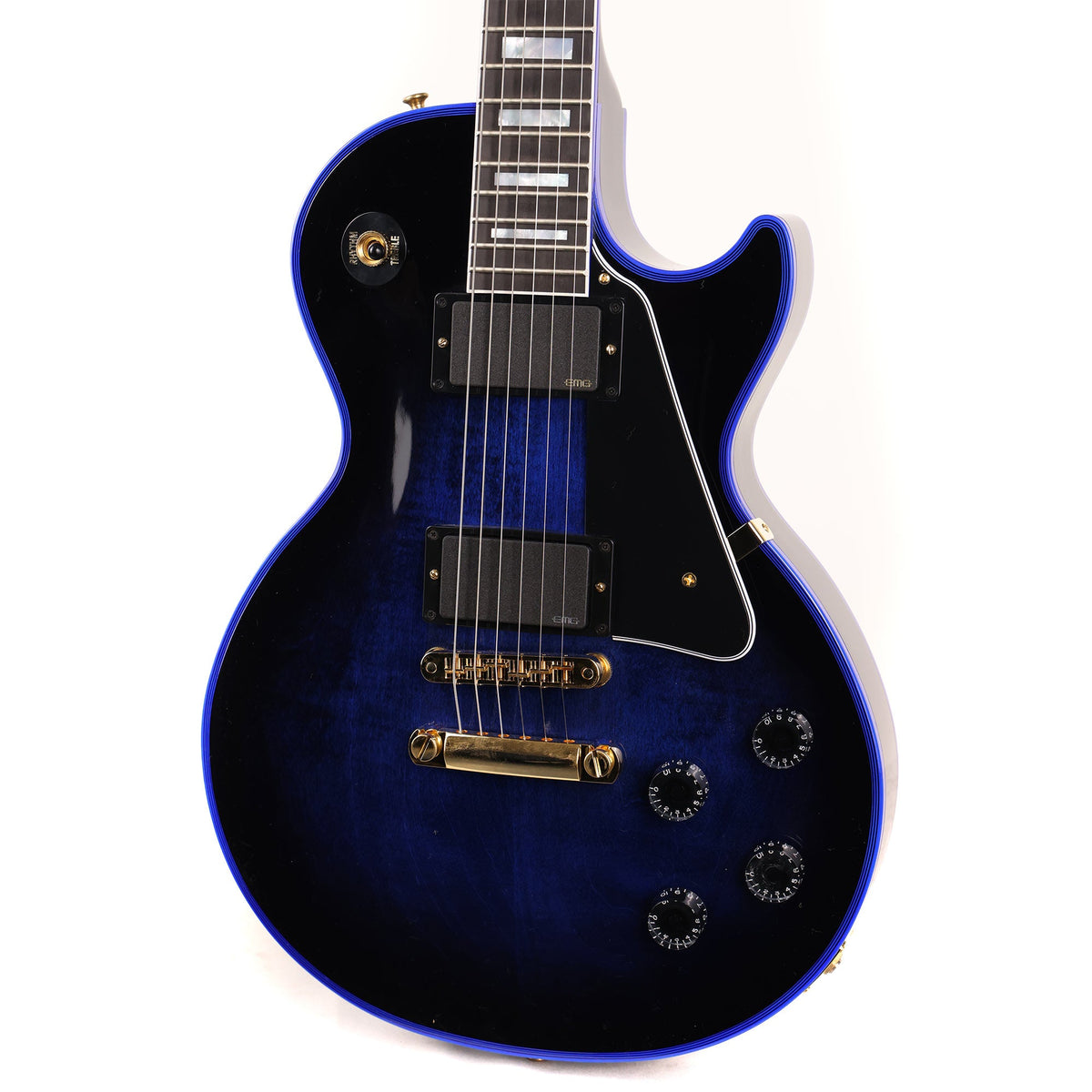 Gibson Custom Shop Les Paul Custom Figured Blue Widow with EMGs