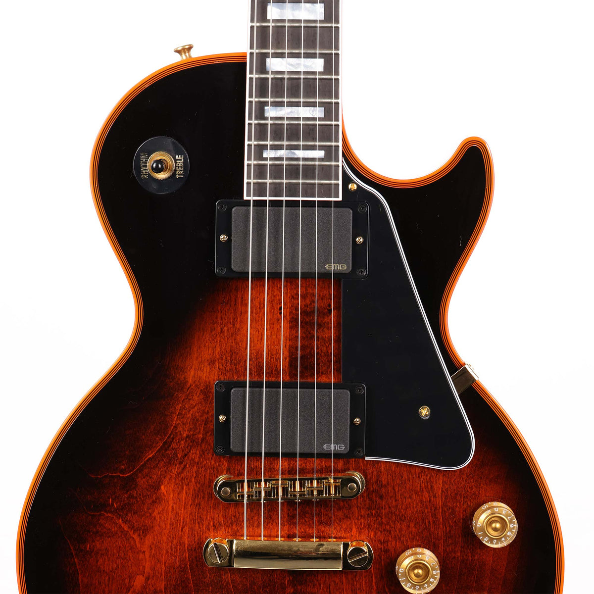Gibson Custom Shop Les Paul Custom Figured Orange Widow with EMGs — 4