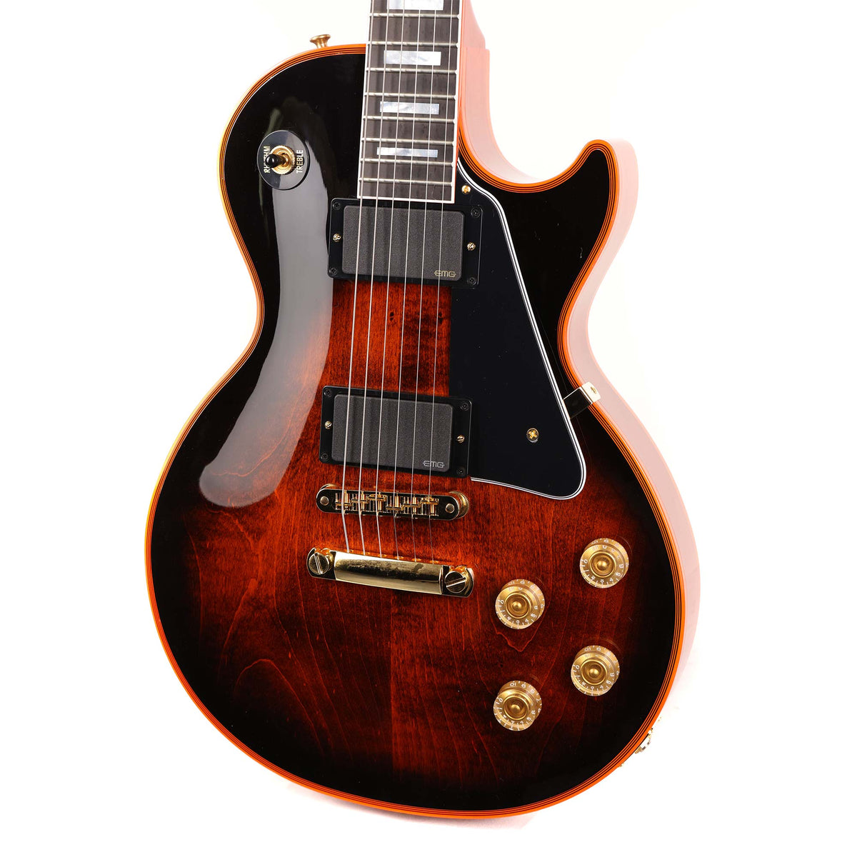 Gibson Custom Shop Les Paul Custom Figured Orange Widow with EMGs — 5