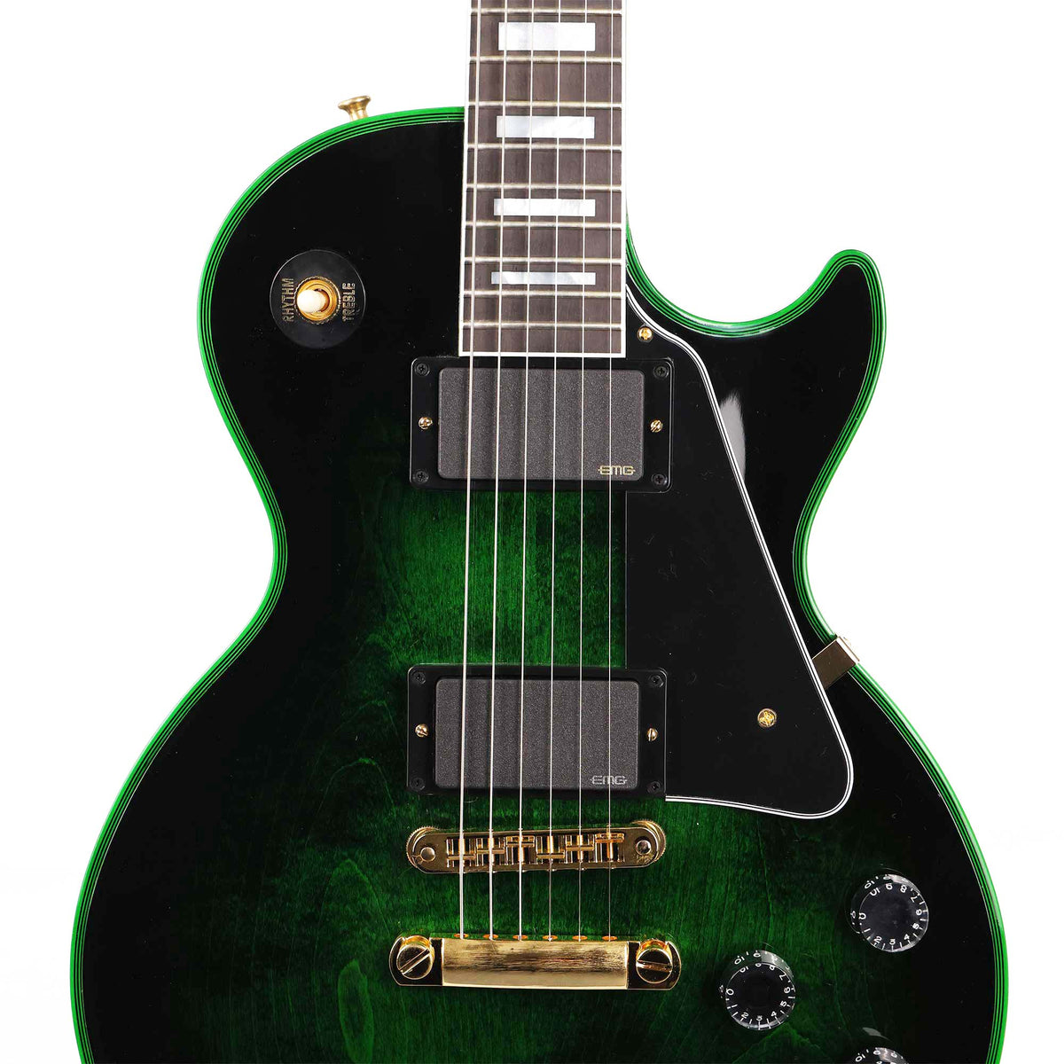 Gibson Custom Shop Les Paul Custom Figured Green Widow with EMGs — 4