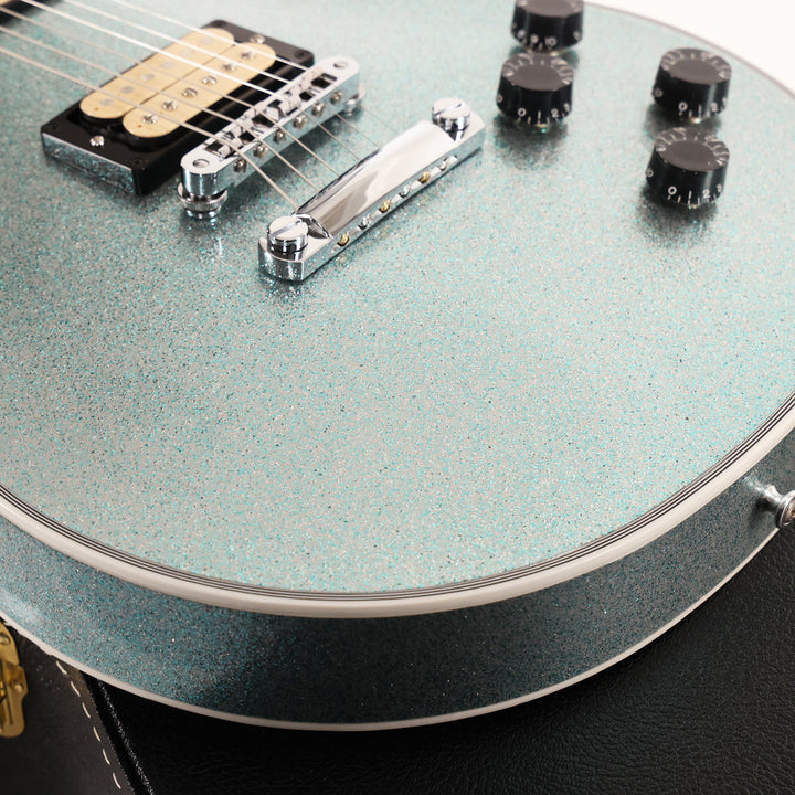 Gibson Custom Shop Les Paul Custom Made 2 Measure Glacier Blue Sparkle Maple Board