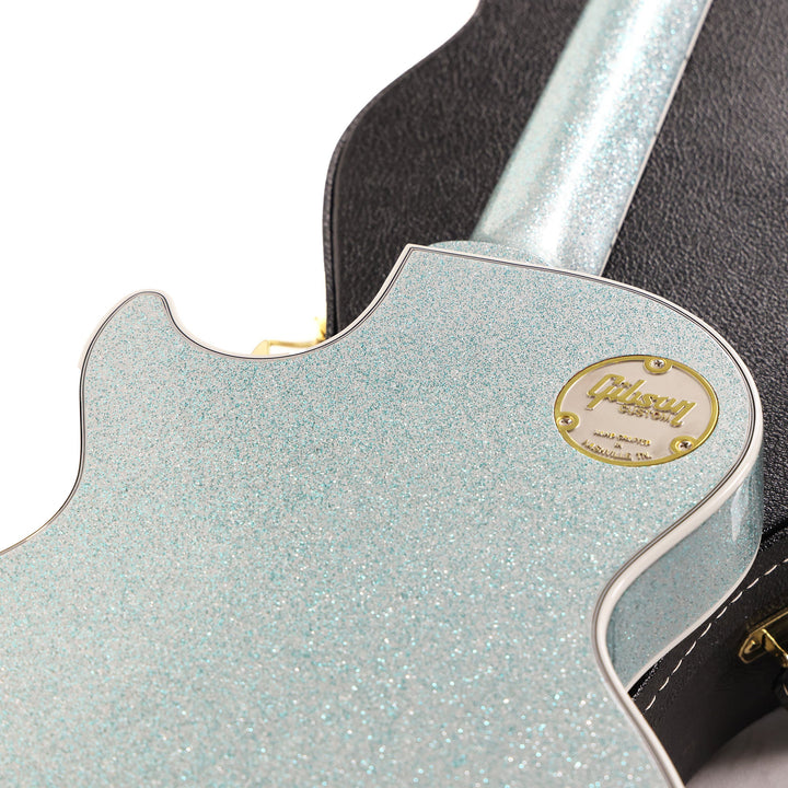 Gibson Custom Shop Les Paul Custom Made 2 Measure Glacier Blue Sparkle Maple Board