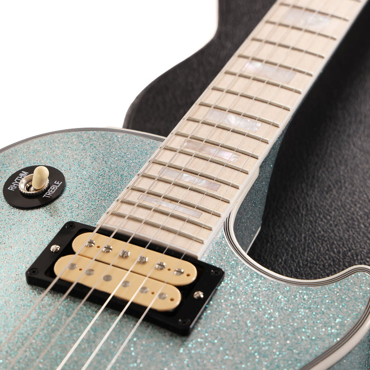 Gibson Custom Shop Les Paul Custom Made 2 Measure Glacier Blue Sparkle Maple Board