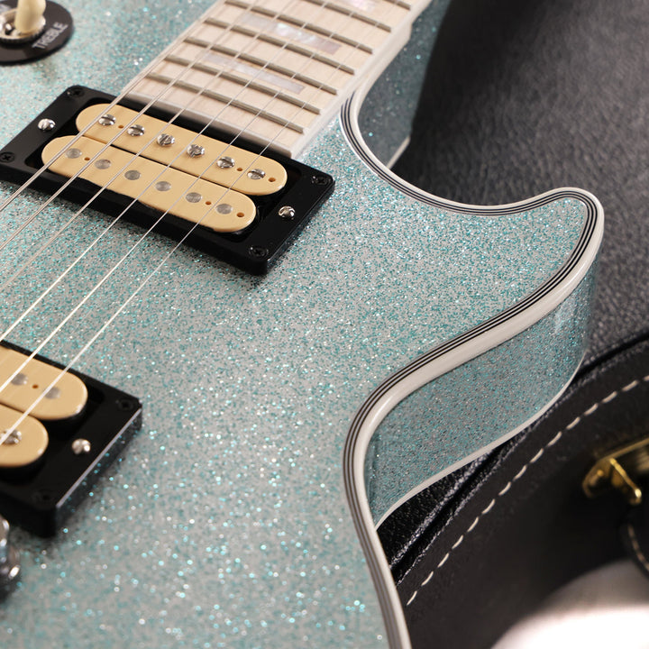 Gibson Custom Shop Les Paul Custom Made 2 Measure Glacier Blue Sparkle Maple Board