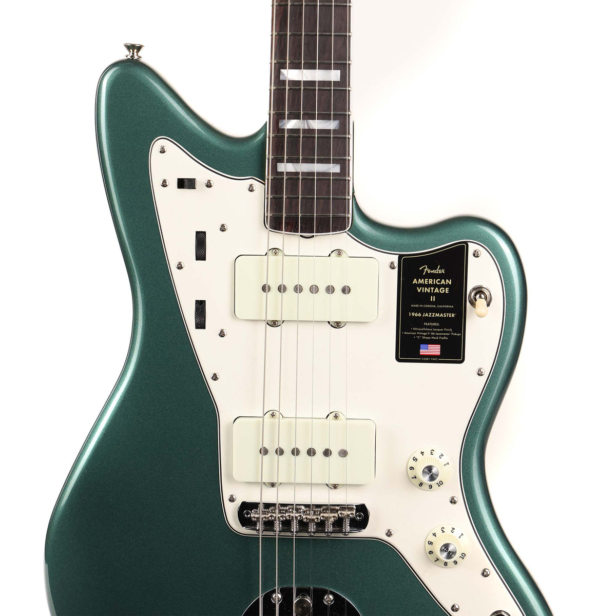 Fender American Vintage II 1966 Jazzmaster Guitar Sherwood Green Metallic — 4