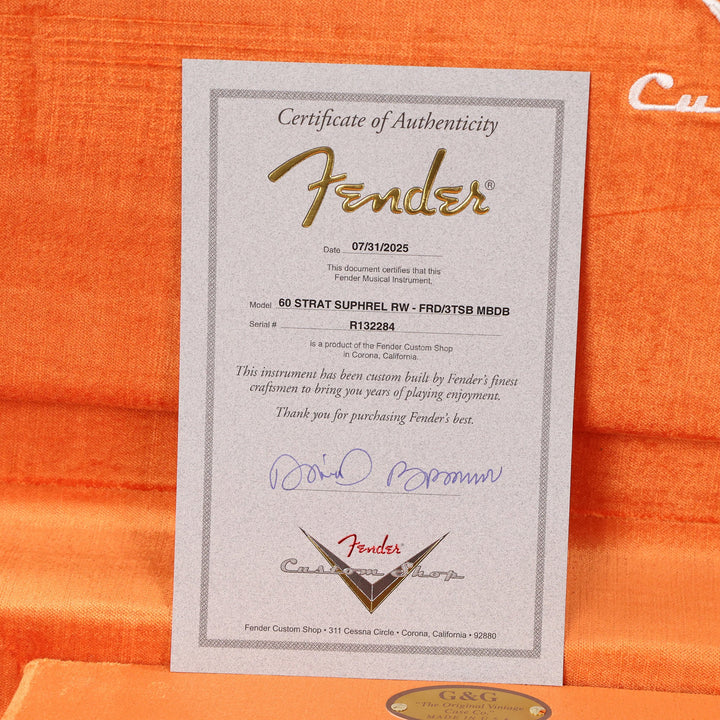 Fender Custom Shop 1960 Stratocaster Super Heavy Relic Fiesta Red over Sunburst Masterbuilt David Brown