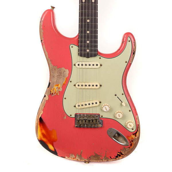 Fender Custom Shop 1960 Stratocaster Super Heavy Relic Fiesta Red over Sunburst Masterbuilt David Brown