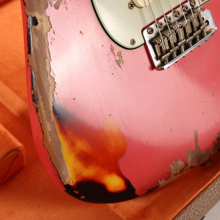 Fender Custom Shop 1960 Stratocaster Super Heavy Relic Fiesta Red over Sunburst Masterbuilt David Brown