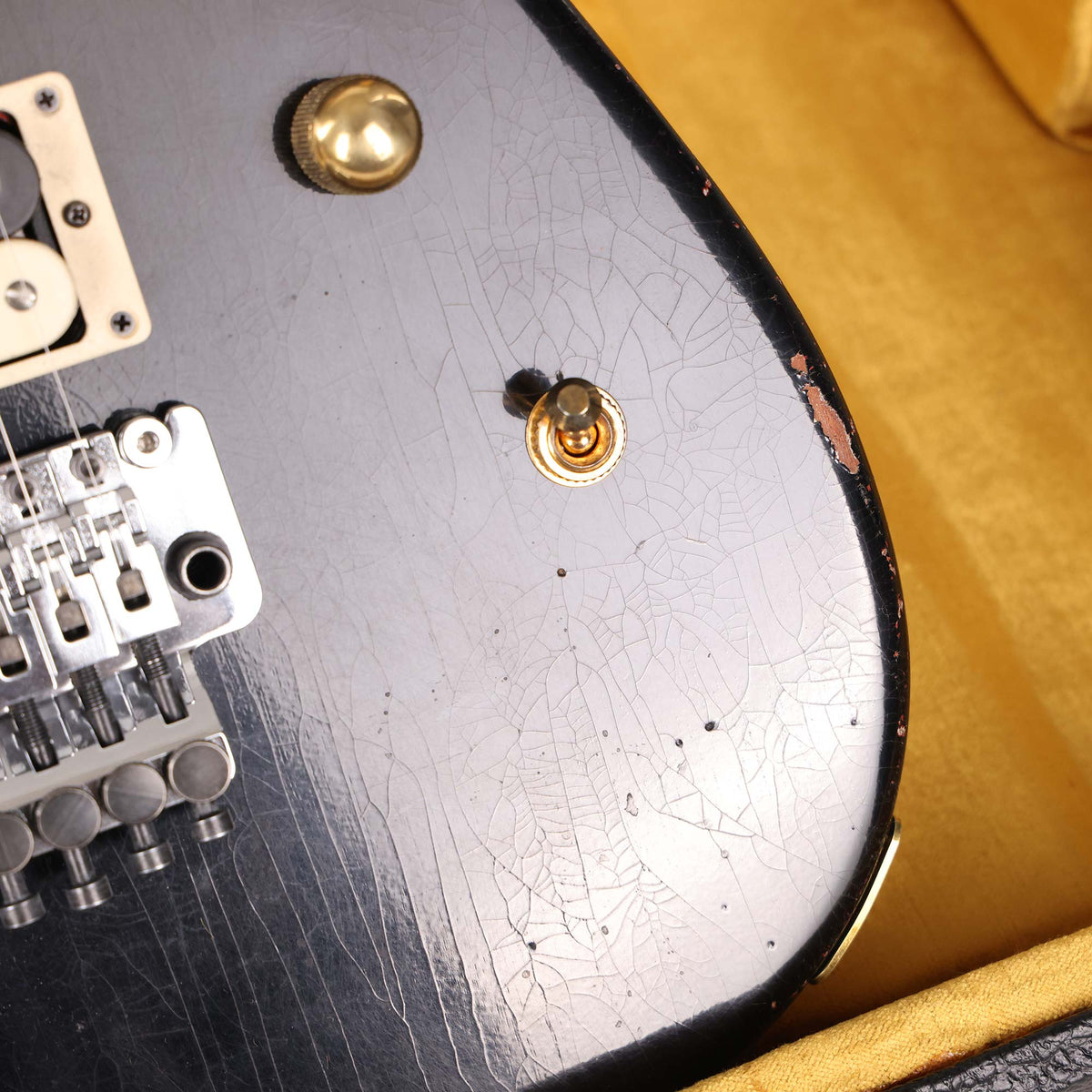 Charvel Custom Shop San Dimas Nitro Aged Roasted Mahogany Black over Tennessee Orange — 10