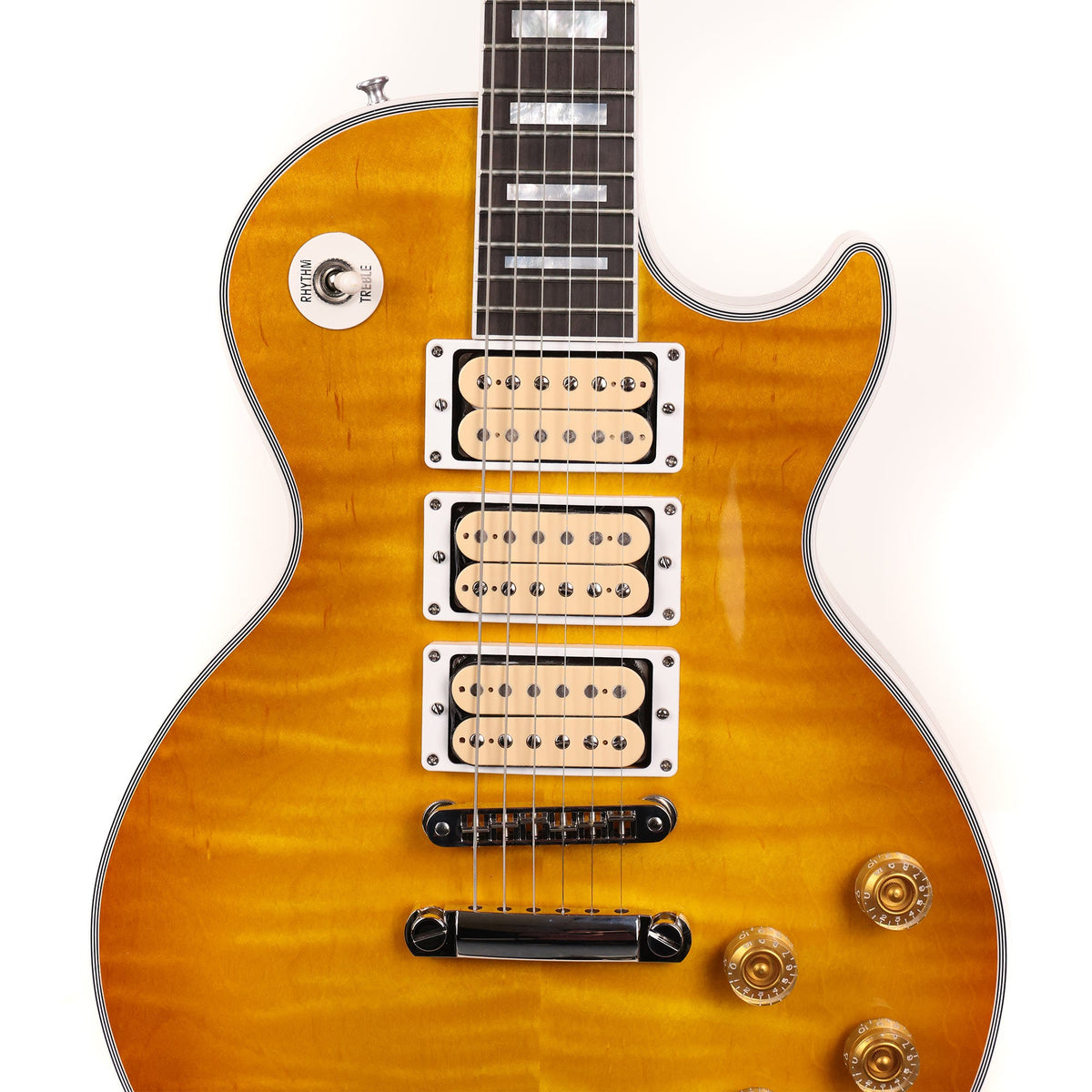 Gibson Custom Shop Les Paul Custom Made 2 Measure Flame Top Dirty Lemon Burst — 4