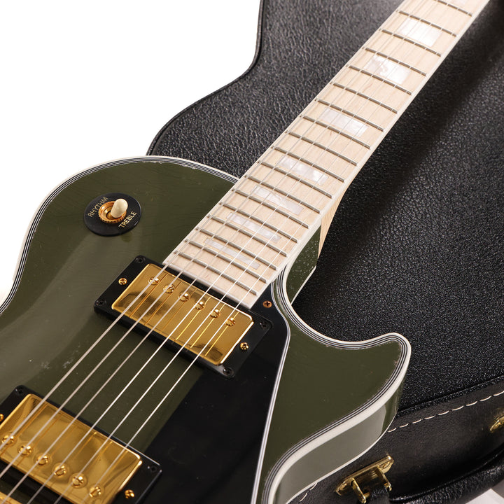 Gibson Custom Shop Les Paul Custom Made 2 Measure Olive Drab Maple Neck Murphy Lab Light Aged