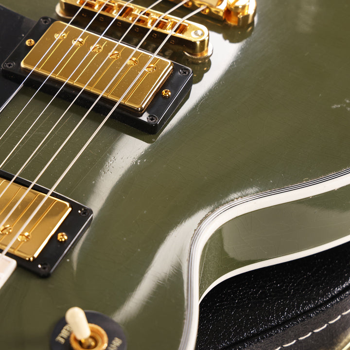 Gibson Custom Shop Les Paul Custom Made 2 Measure Olive Drab Maple Neck Murphy Lab Light Aged
