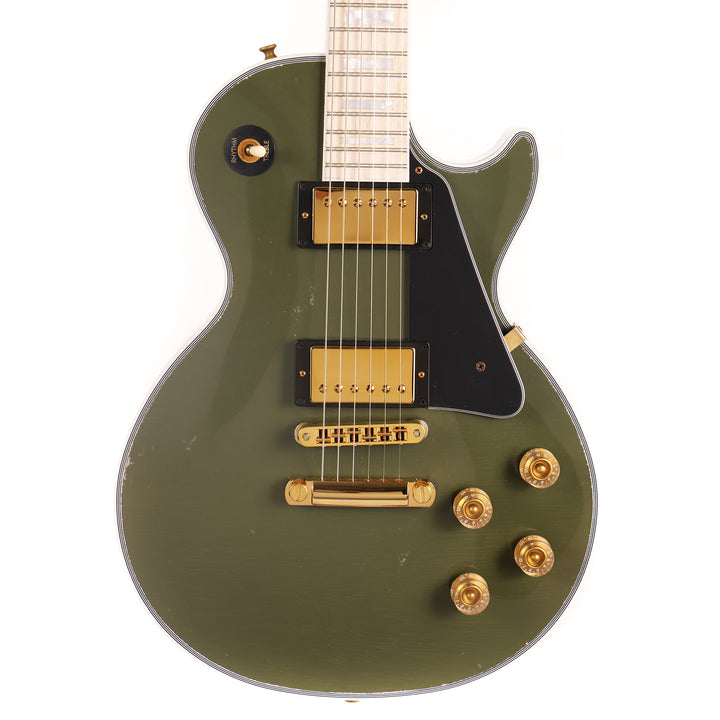 Gibson Custom Shop Les Paul Custom Made 2 Measure Olive Drab Maple Neck Murphy Lab Light Aged