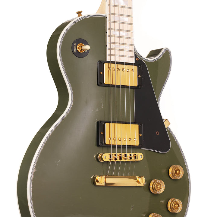 Gibson Custom Shop Les Paul Custom Made 2 Measure Olive Drab Maple Neck Murphy Lab Light Aged