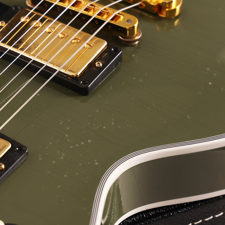 Gibson Custom Shop Les Paul Custom Made 2 Measure Olive Drab Maple Neck Murphy Lab Light Aged