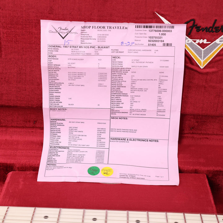 Fender Custom Shop 1957 Stratocaster NOS Two-Tone Black and Arctic White