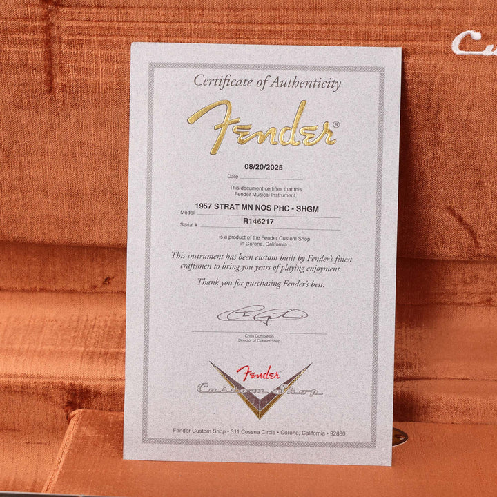 Fender Custom Shop 1957 Stratocaster NOS Sherwood Green Metallic with Matching Neck