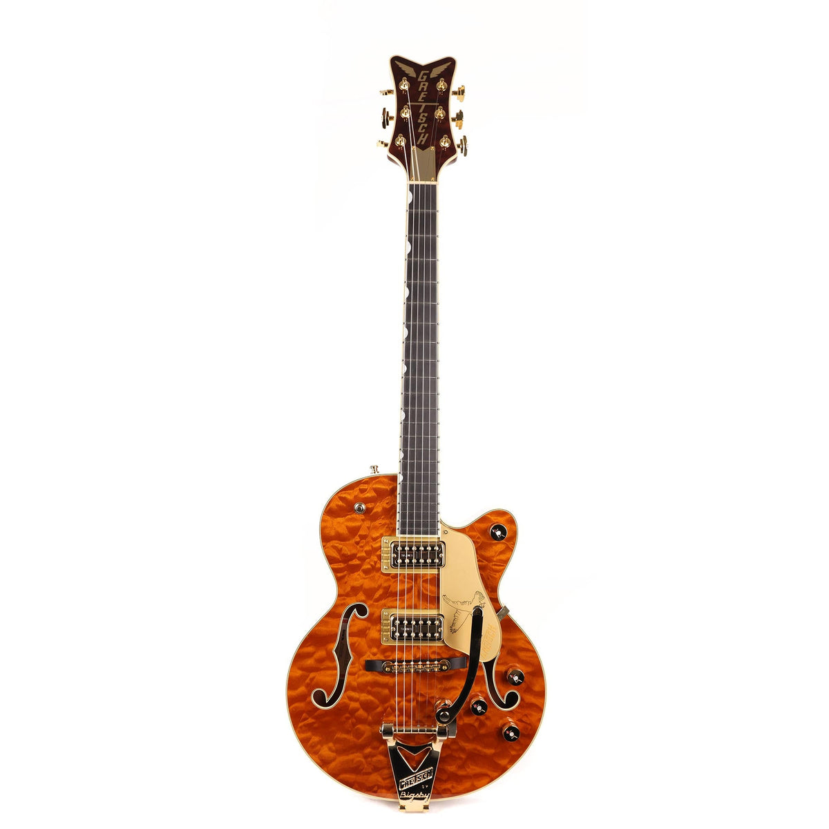 Gretsch Limited Edition Falcon Center Block Jr. Guitar Quilted Maple Roundup Orange — 2