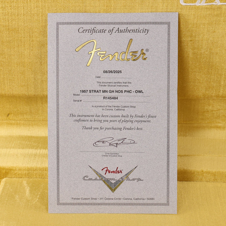 Fender Custom Shop 1957 Stratocaster NOS Olympic White with Matching Neck