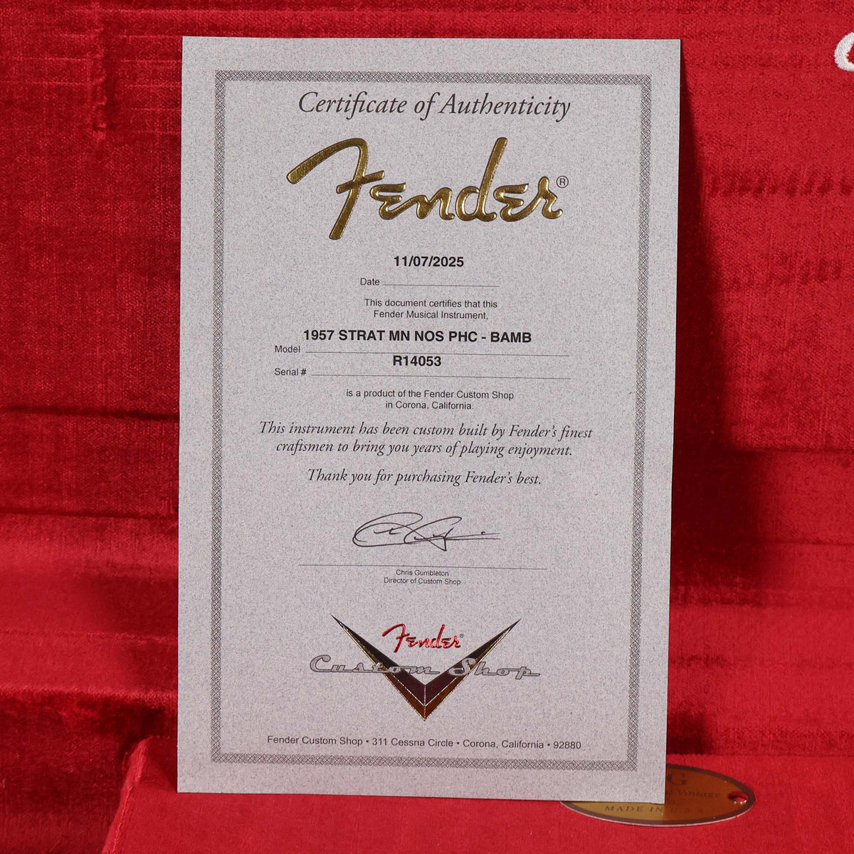 Fender Custom Shop 1957 Stratocaster NOS Bright Amber Metallic with Matching Neck 2025 — 11
