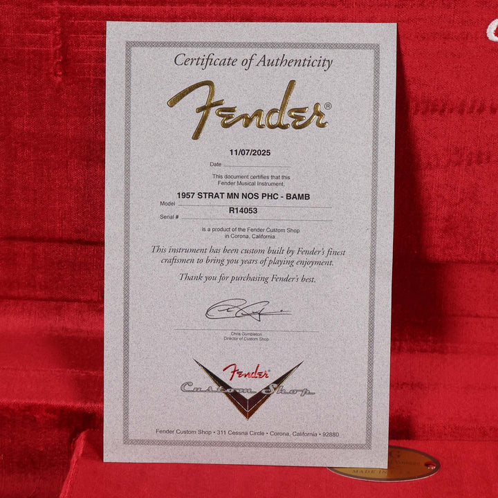 Fender Custom Shop 1957 Stratocaster NOS Bright Amber Metallic with Matching Neck