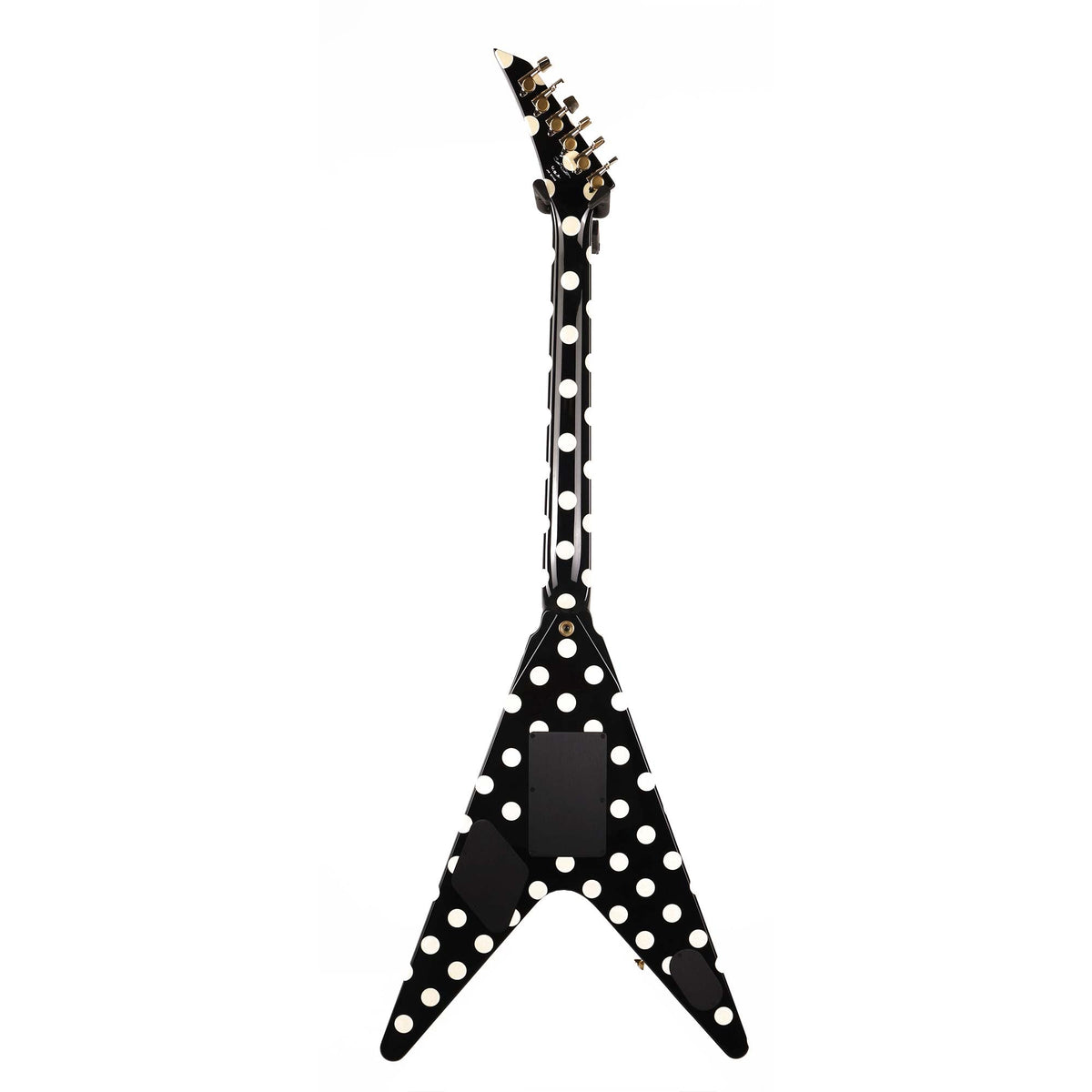 Jackson Custom Shop Roundhorn V Masterbuilt Joe Williams Black and White Polka Dot — 3