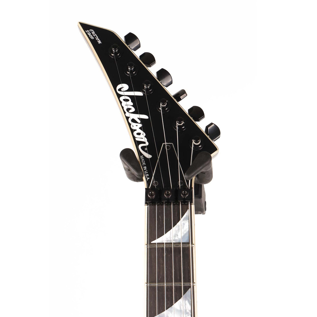 Jackson Custom Shop Rhoads RR1 Left-Handed Black with Yellow Bevels — 6