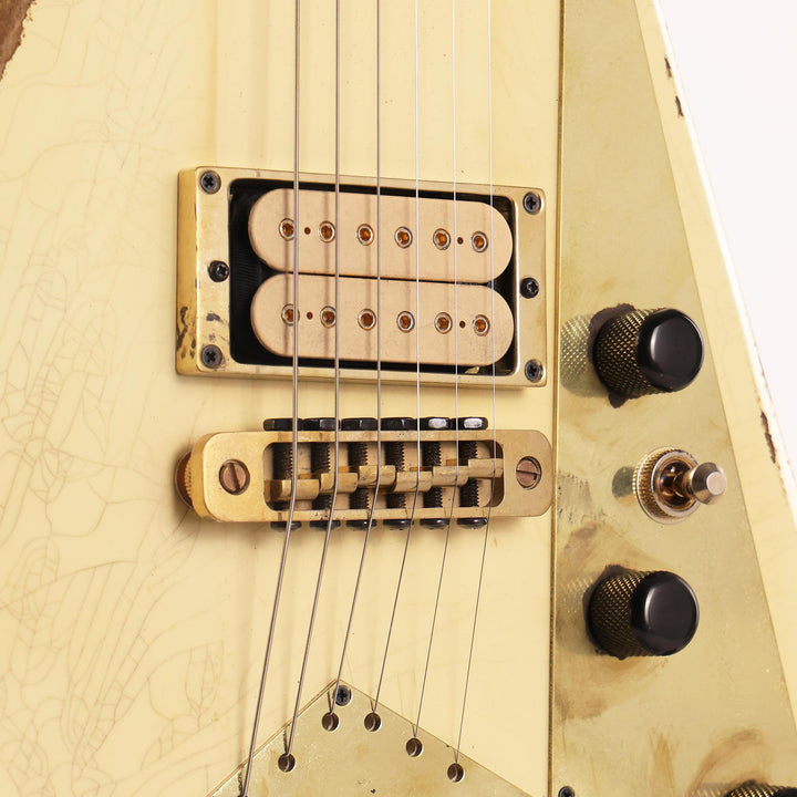 Jackson Custom Shop Rhoads RR-VS Fixed Bridge Vintage White Nitro Aged