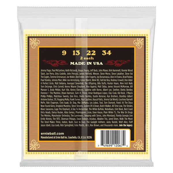 Ernie Ball Light Earthwood 80/20 Bronze Loop End Mandolin Strings 9-34 ...