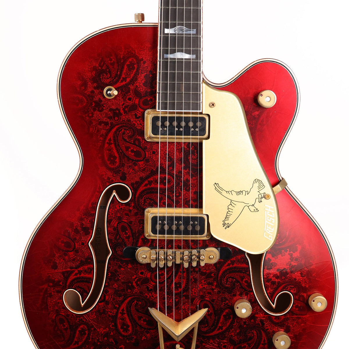 Gretsch Custom Shop G6136-55GE 1955 Falcon Masterbuilt Gonzalo Madrigal Candy Apple Red Paisley — 4